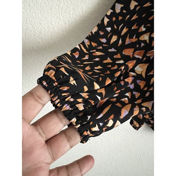 New Nanette Lepore Womens 1/2 Button Blouse Top Multicolor Print Size Small - Picture 4 of 9